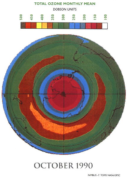 Satellite view of the Ozone Layer